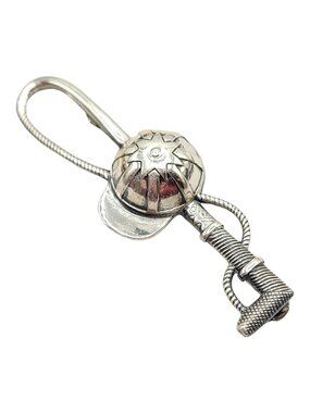 Sterling Silver Equestrian Crop, Jockey Hat Brooch Pin
